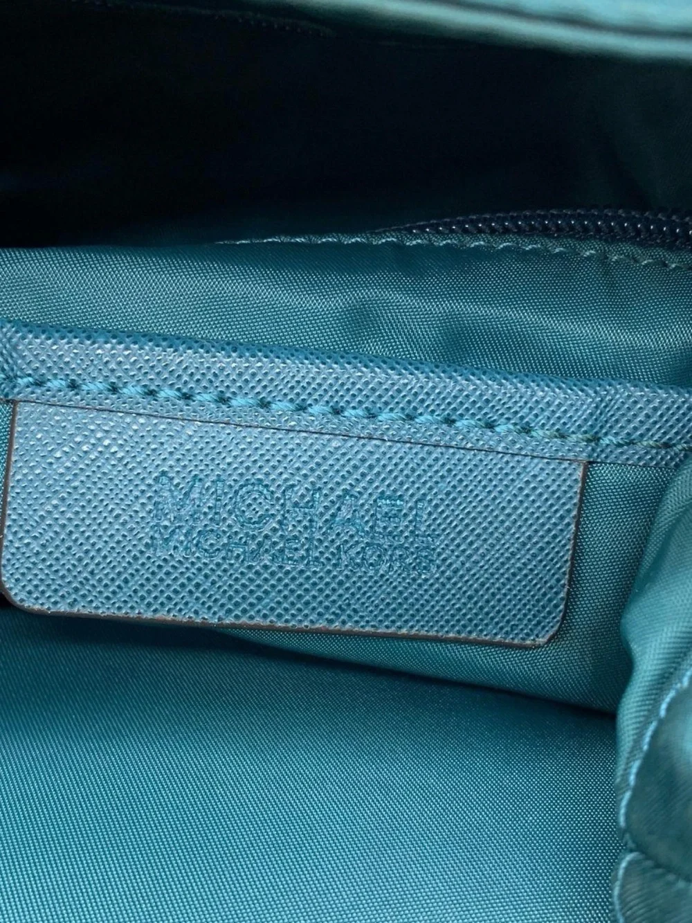 Michael Kors Quilted Teal-Green Backpack